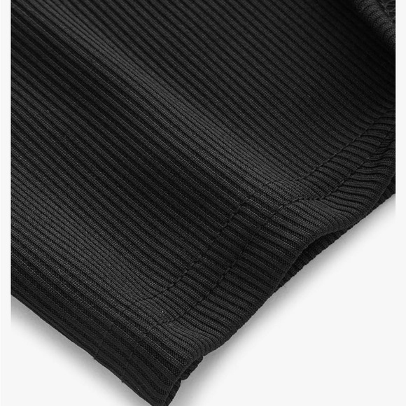 SHEIN Women's Casual V Neck Ribbed Knit Overlap Front Crop Cami Top - Picture 4 of 7